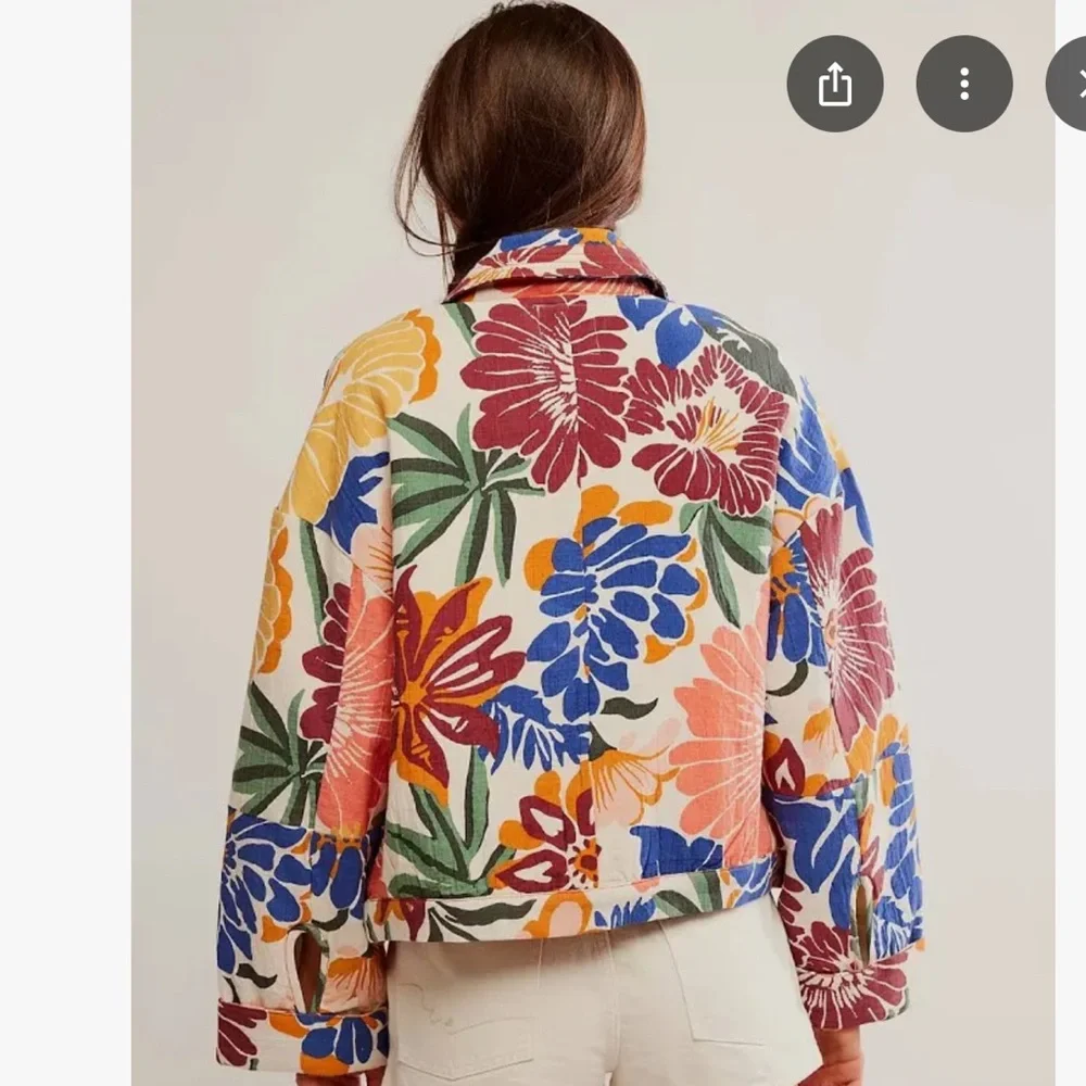 We The Free Soleil Beach Multicolor Floral Bomber Jacket - Picture 3 of 6